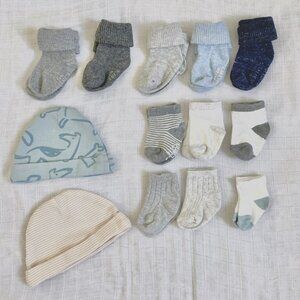 Carter's Neutral Baby Socks & Hat Bundle